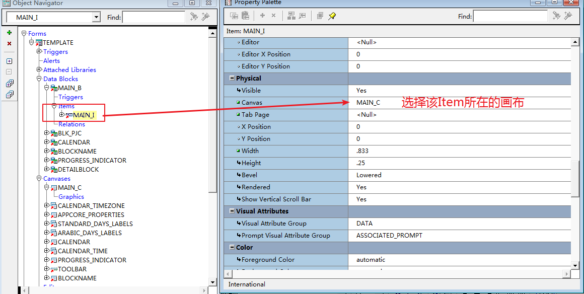 把项放在画布上