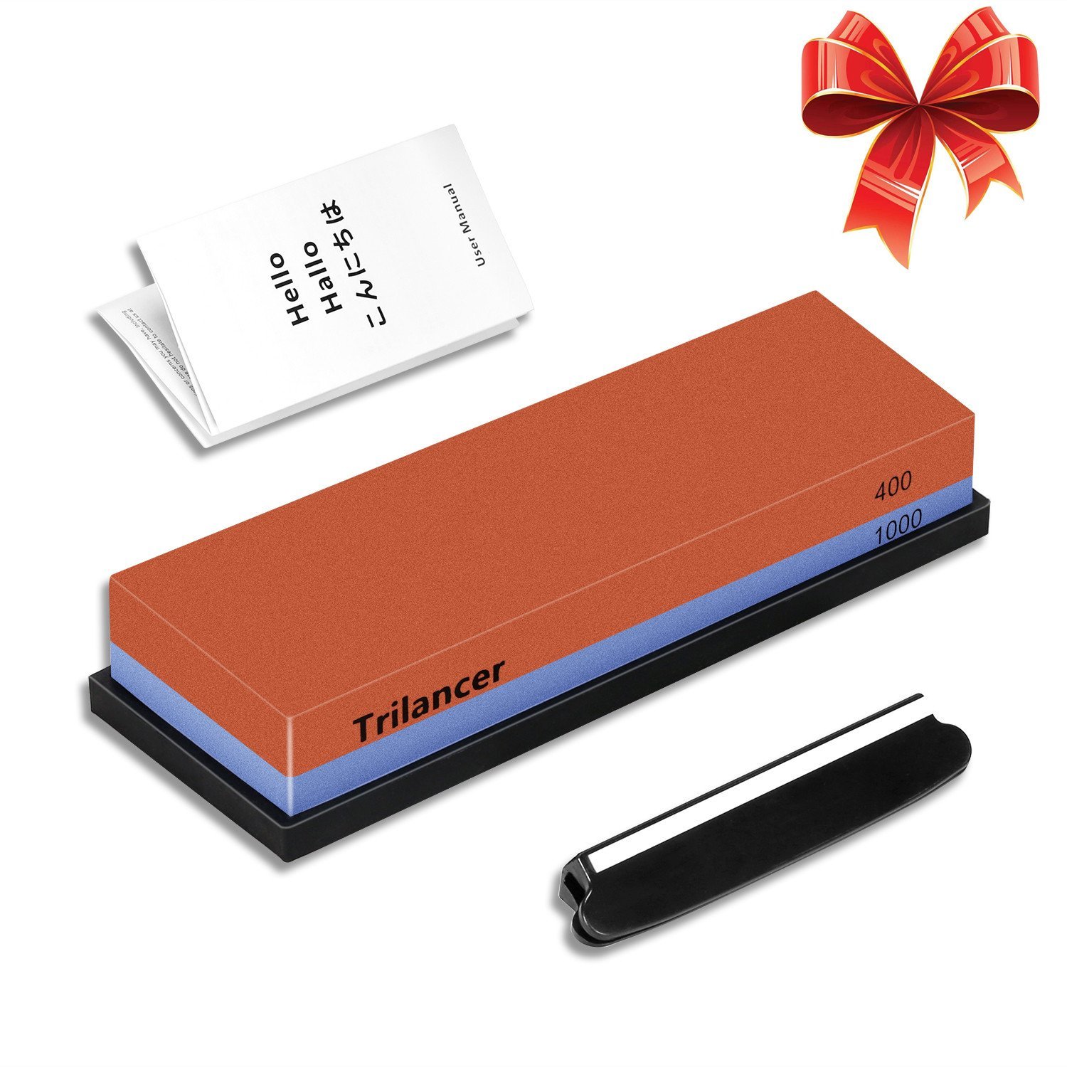 Whetstone Knife Sharpening Stone, 2Sided 400/1000 Grit Knife Sharpener