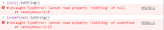 toString()方法不能转换null和undefined