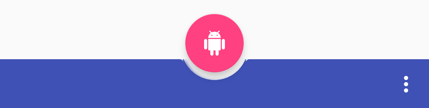 Bottom App Bar with app:fabAlignmentMode="center" style