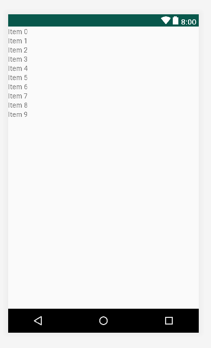 recycler view without list item