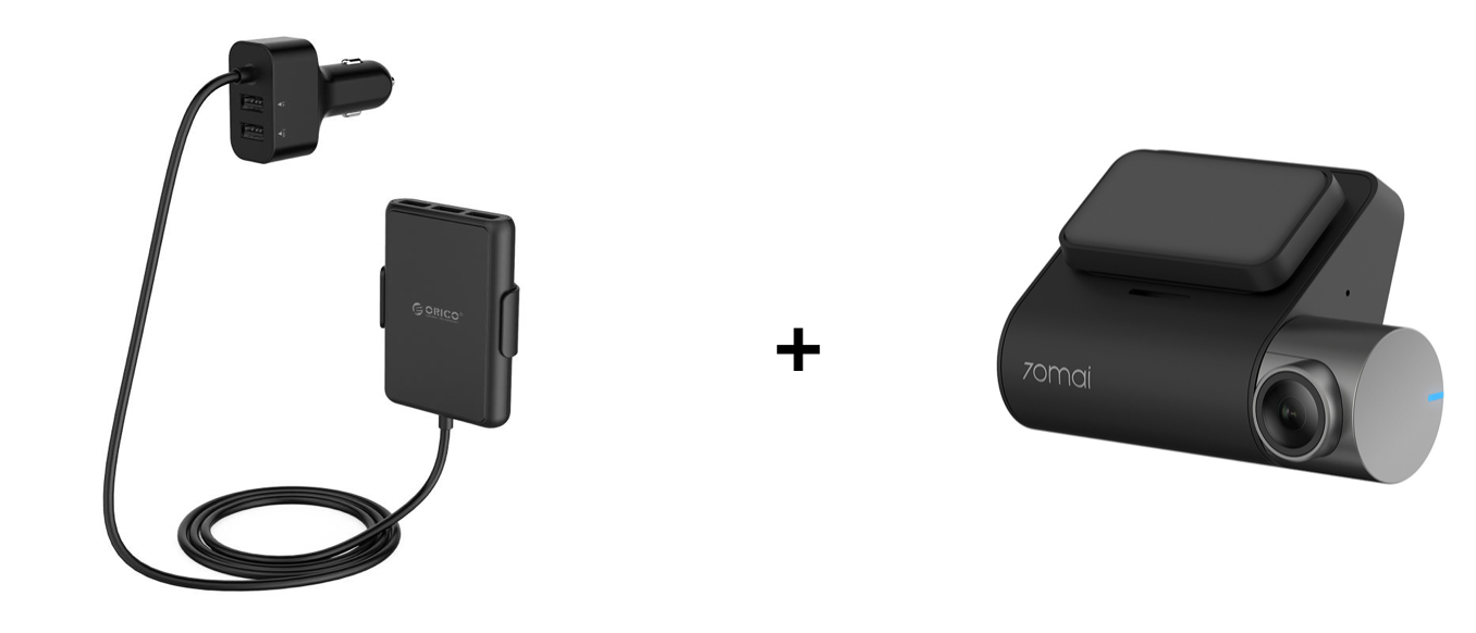奥睿科（ORICO）UCP-5P USB车载充电器 + 70 迈智能行车记录仪 Pro