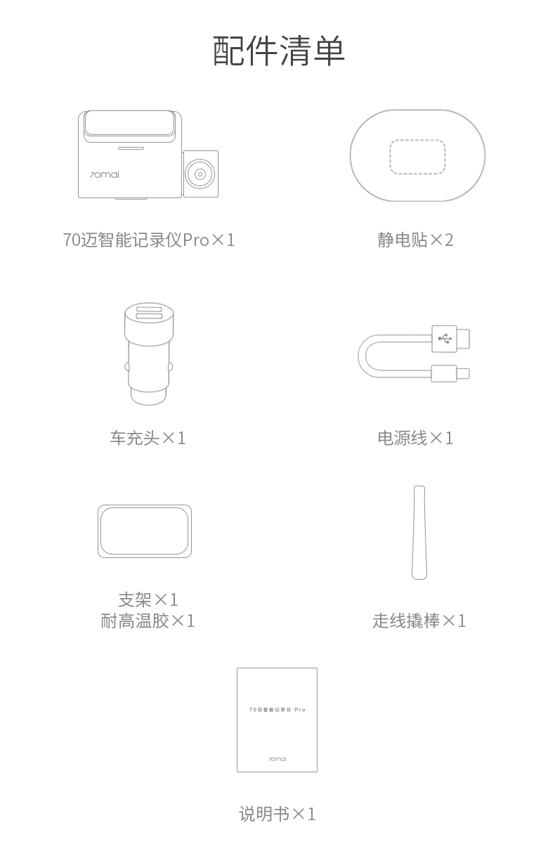 官方的配件清单内容
