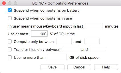 Mac 版的设置界面，可以对启动时间、CPU占用等进行设置，相较 Winodows 版设置选项少了很多