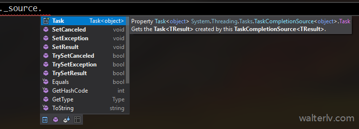TaskCompletionSource 中的方法