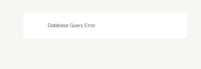 Database Query Error