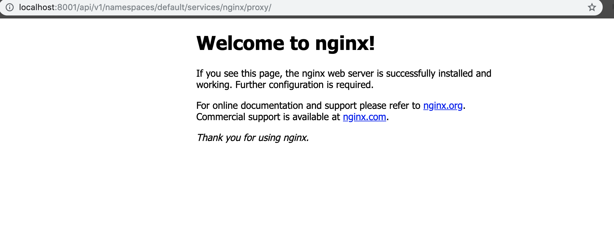 nginx via kube-proxy