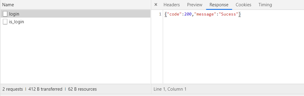 登录请求的响应