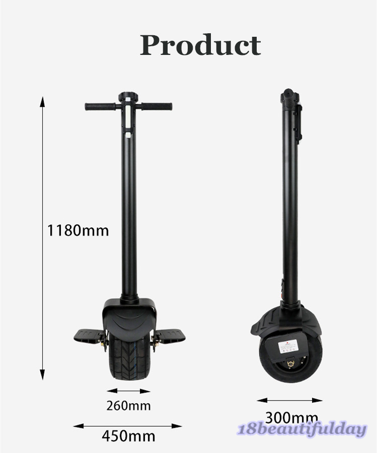 Single Wheel Scooter Trolley Handle Portable Electric Unicycle One