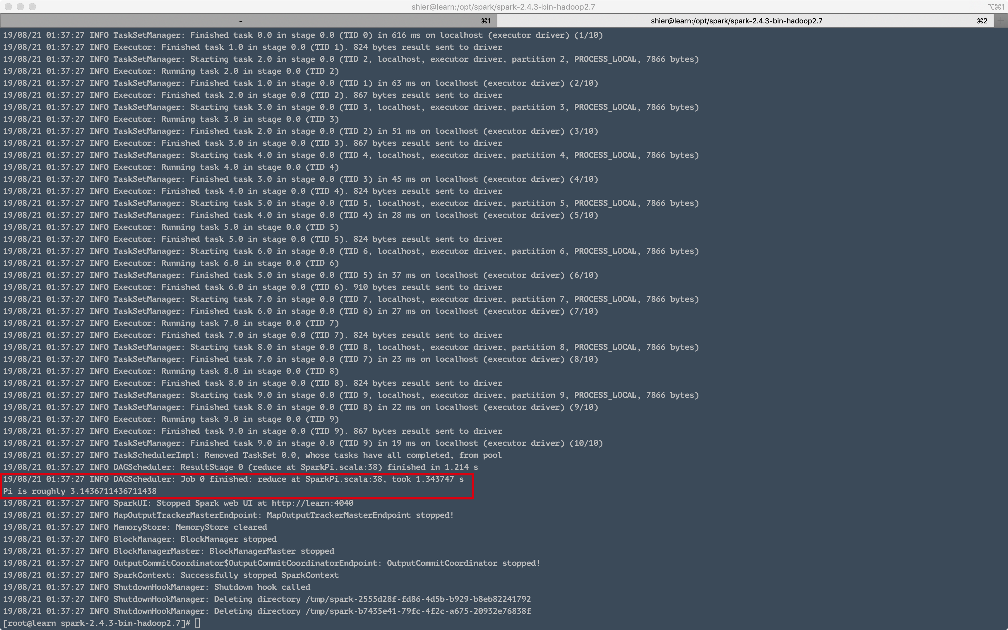 Centos 7.4 安装单机版 Spark
