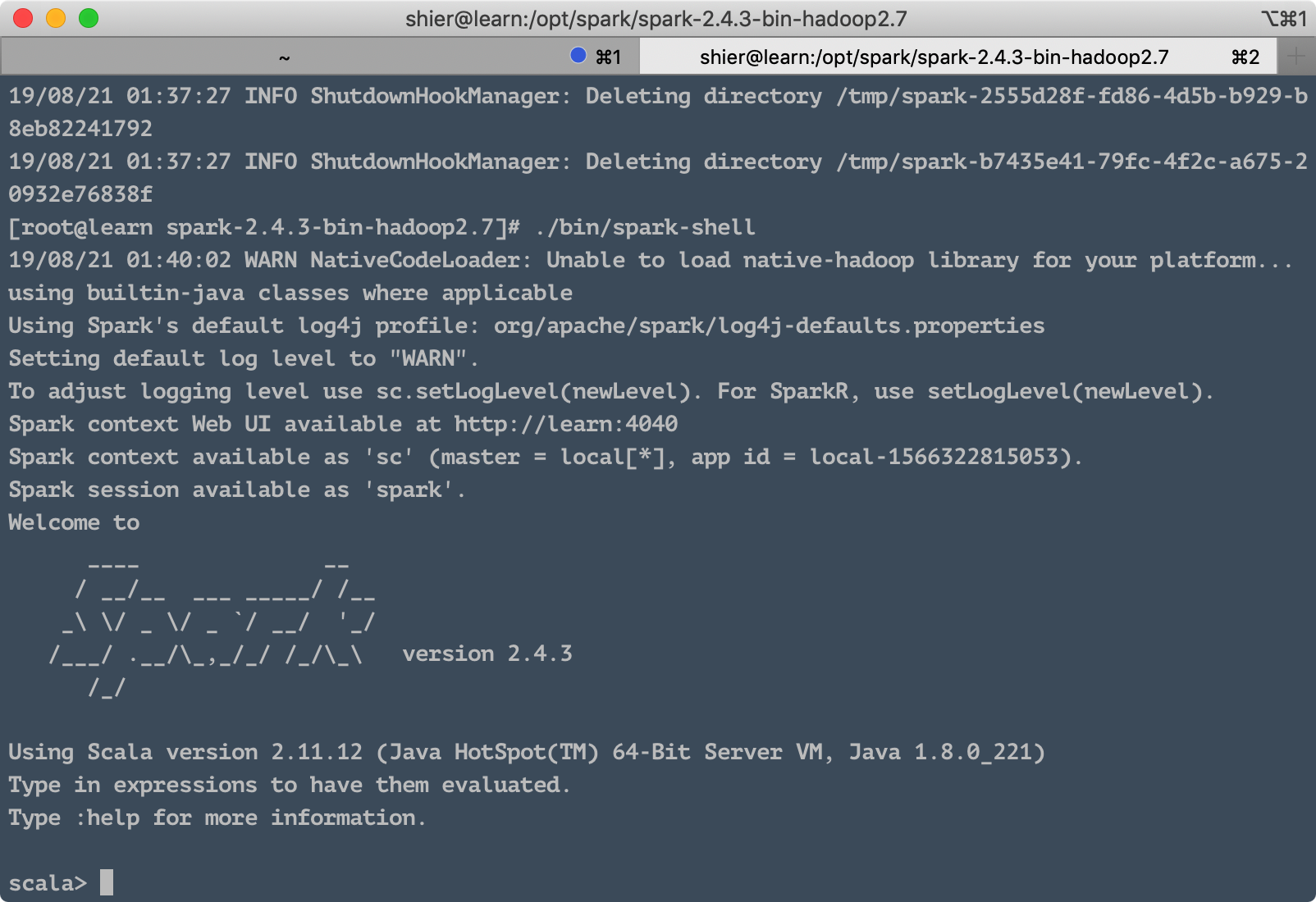 Centos 7.4 安装单机版 Spark