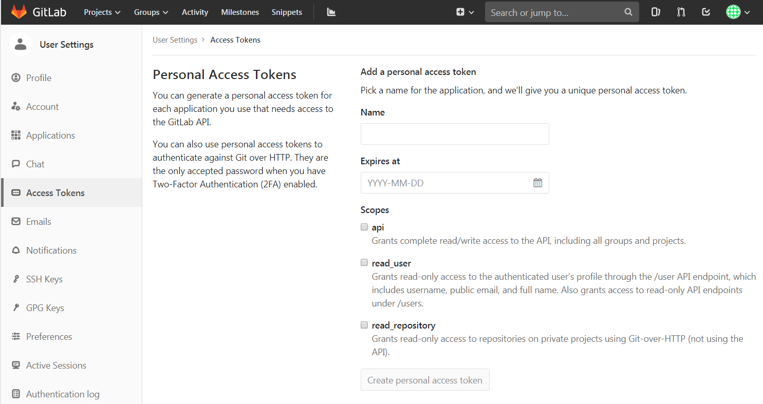 Personal Access Tokens · User Settings · GitLab.png