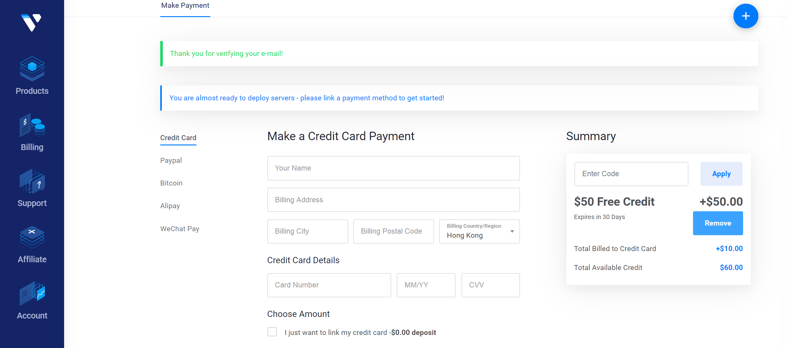 vultr-make-payment