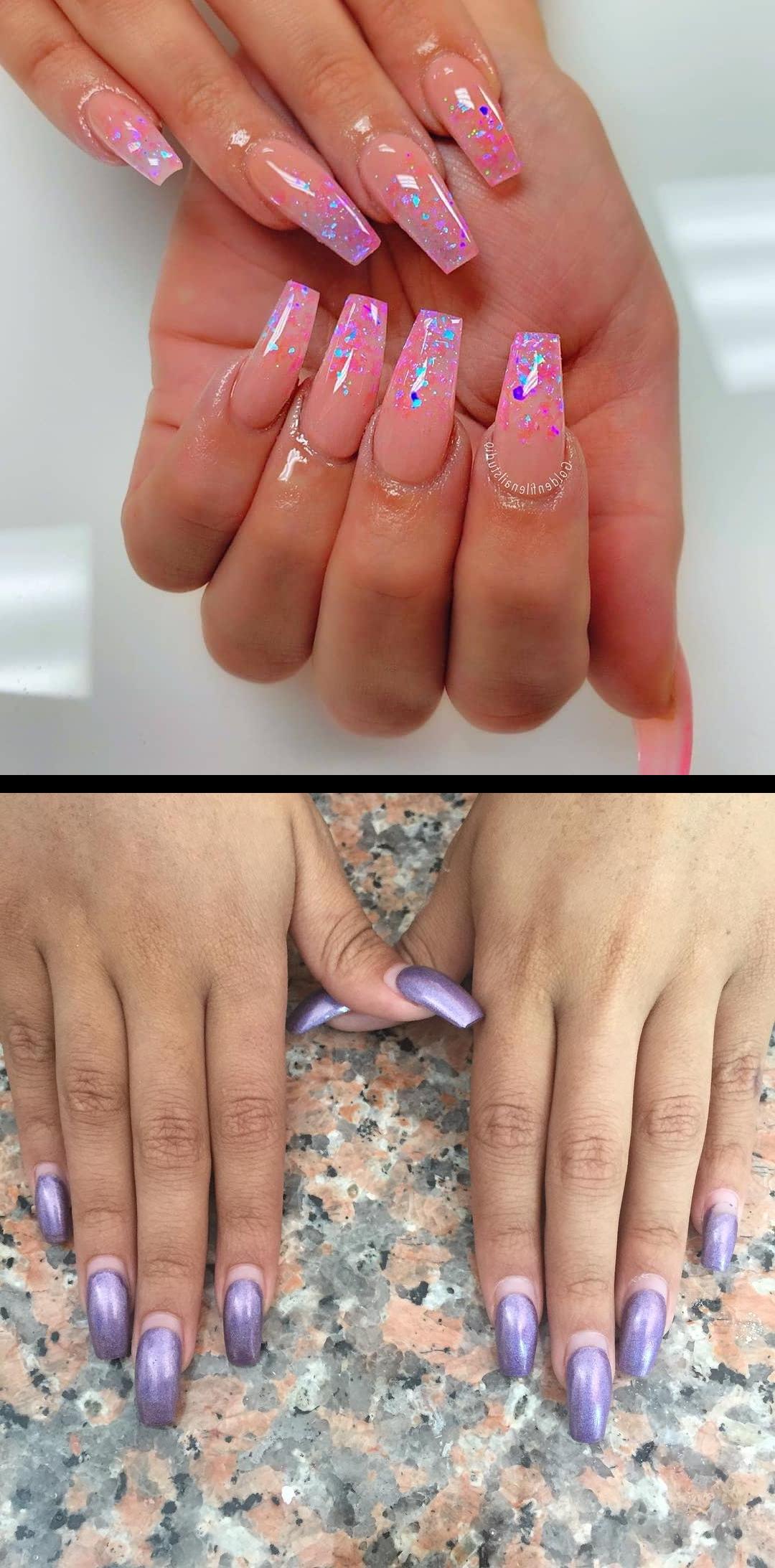 onycholysis, nail lounge, gel manicure, color nails, nail polish strips Glitter Nailsnailsvibez  By goldenfilenailstudio One month and two days regrowth, no broken nails 