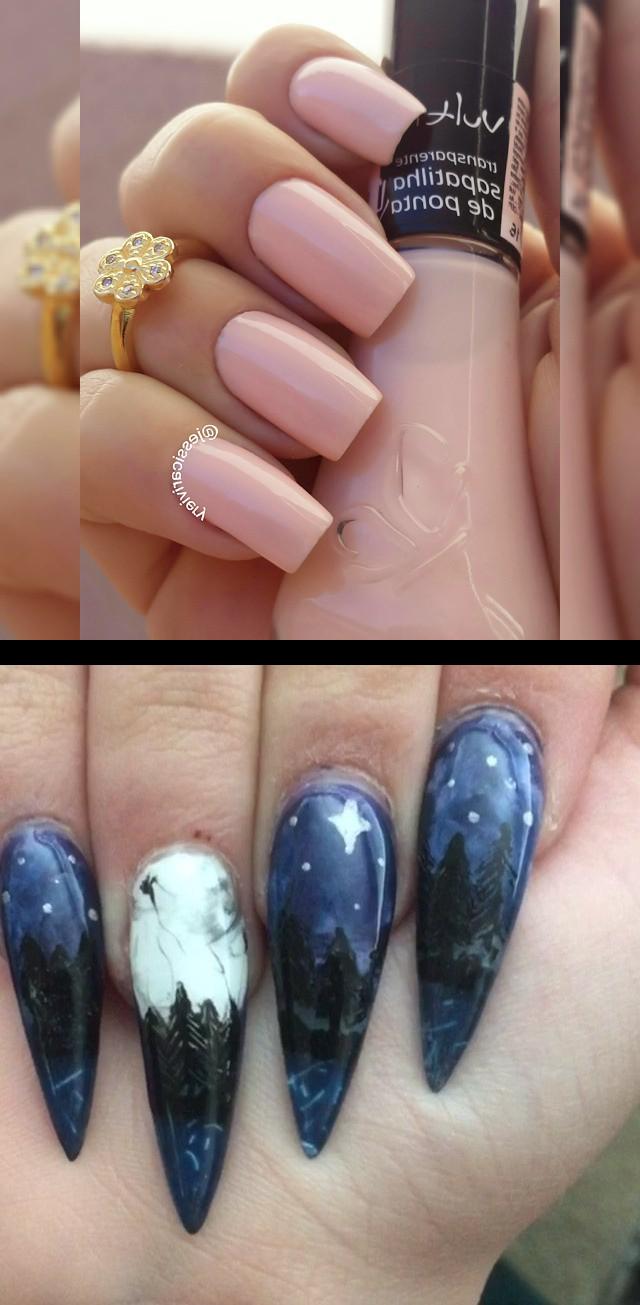 sns nails,jk nails,Bom dia!!! Esse o , sapatilhadeponta da vult_cosmetica A cor linda, mas um pouco difde esmaltar! I finally painted them Tree Silhouetted Against the Night Sky with One Big Moon 