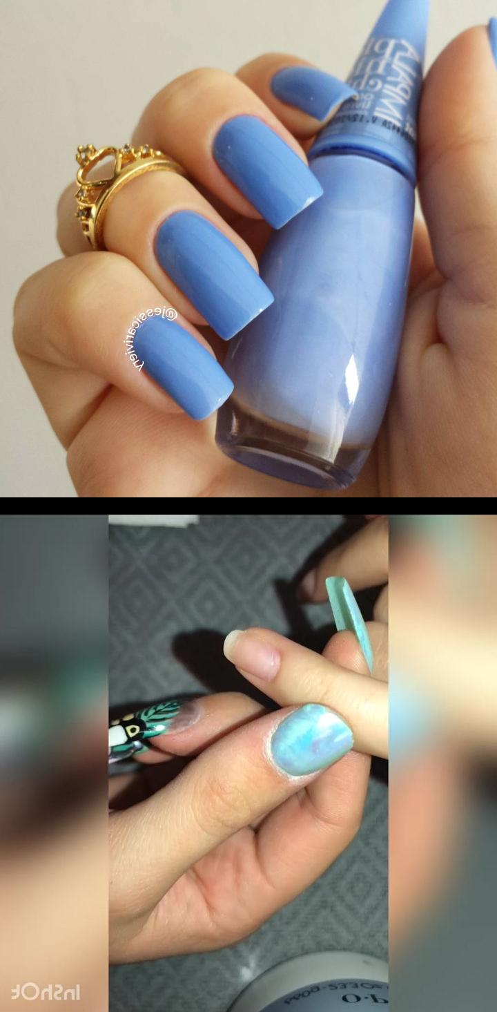 manicure and pedicure,jade nails,Boa noite! Mais uma desse azul lindo , ArLivre da mundial_impala. How I sculpt a long ombrglitter nail 