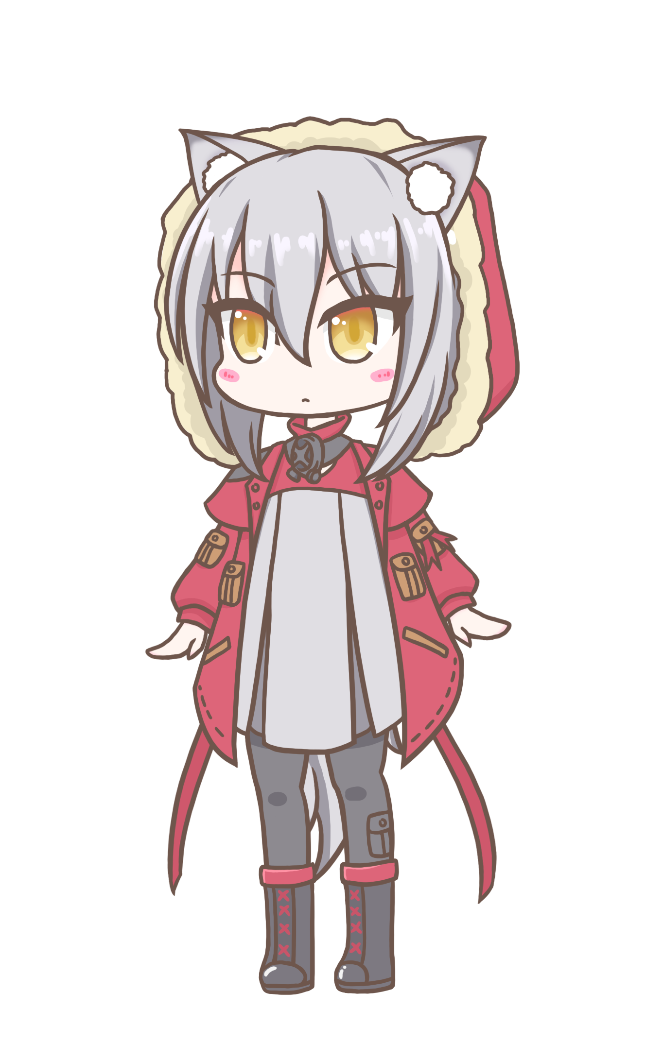 同人绘画做了一只红的纸人偶附图纸