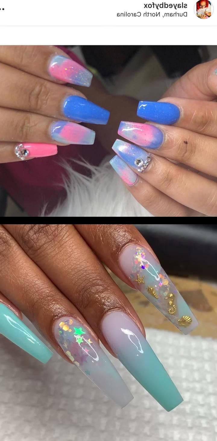 vip nails,white acrylic nails,slayedbyfox started as a client and went on to be my apprentice to full grown nail tech. Isuper proud of her as she continues to grow Unda da sea , dfwnails , nails , nailart , coffinnails , explore , explorepage , nailsonfleek , nailsofinstagram , nailsoftheday , ombrenails , valentinobeautypure , glitternails , ombrenails , bluenails  