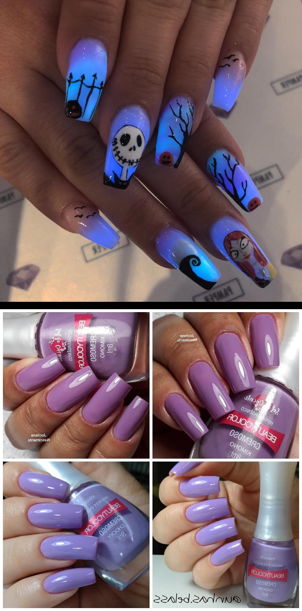 acrylic powder,sunshine nails,Quase que nsai o nosso combinado de quarta do Clmas ta ai nos minutos Minhas e da jocilenenascimentounhas . , instaunhas , instanails , unhas , nails , beatycolor , lilas , manicure , quartadoclassico your next nail service pampernailgallery- - Nightmare Before Christmas