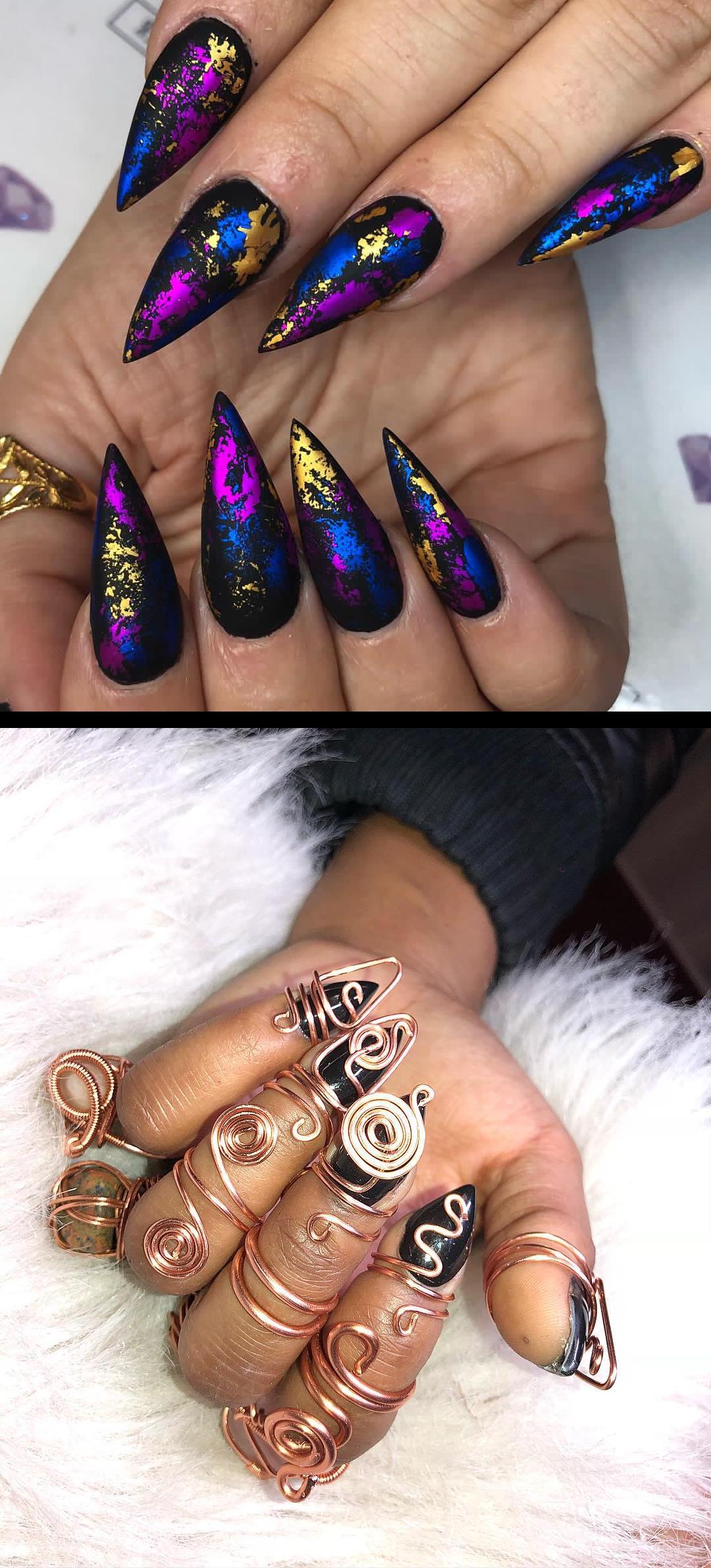 black coffin nails,cuticle,Sculpted Stiletto Nails | Transfer Foil Art. . . your next Full Set, Fill, or Pedi service at pampernailgallery.com Now open in Fremont, California!. Click nowselect a service, and tap my name to book an appointment with me. DM me  if you have any questions . . Tags: , getpamper , pampernailgallery , nails , oaklandnails , sanjosenails , sfnails , bayareanails , bayareanailtech , sculptednails , nailforms , acrylicnails , clearnails , nails , nailsonpoint , nailporn , swarovskinails , transferfoil , foilnails , chromenails , rainbownails , stilettonails , stilletonails , mattenails , blacknails , goldnails , purplenails , bluenails , pointynails  The first of many venuswraps kreationsbykiki collaborations , nopolish , allacrylic , kreationsbykiki , nails , ncnails , raleighnails , durhamnails , glitter , glitternails , tumblr , nailsofinstagram , nailsoftheday , nailpro , fashion , nailart , nailtutorial , bgdn , blackgirlsdonails , blacknailtechs , naillife , nailsmagazine , tumblrfeature 