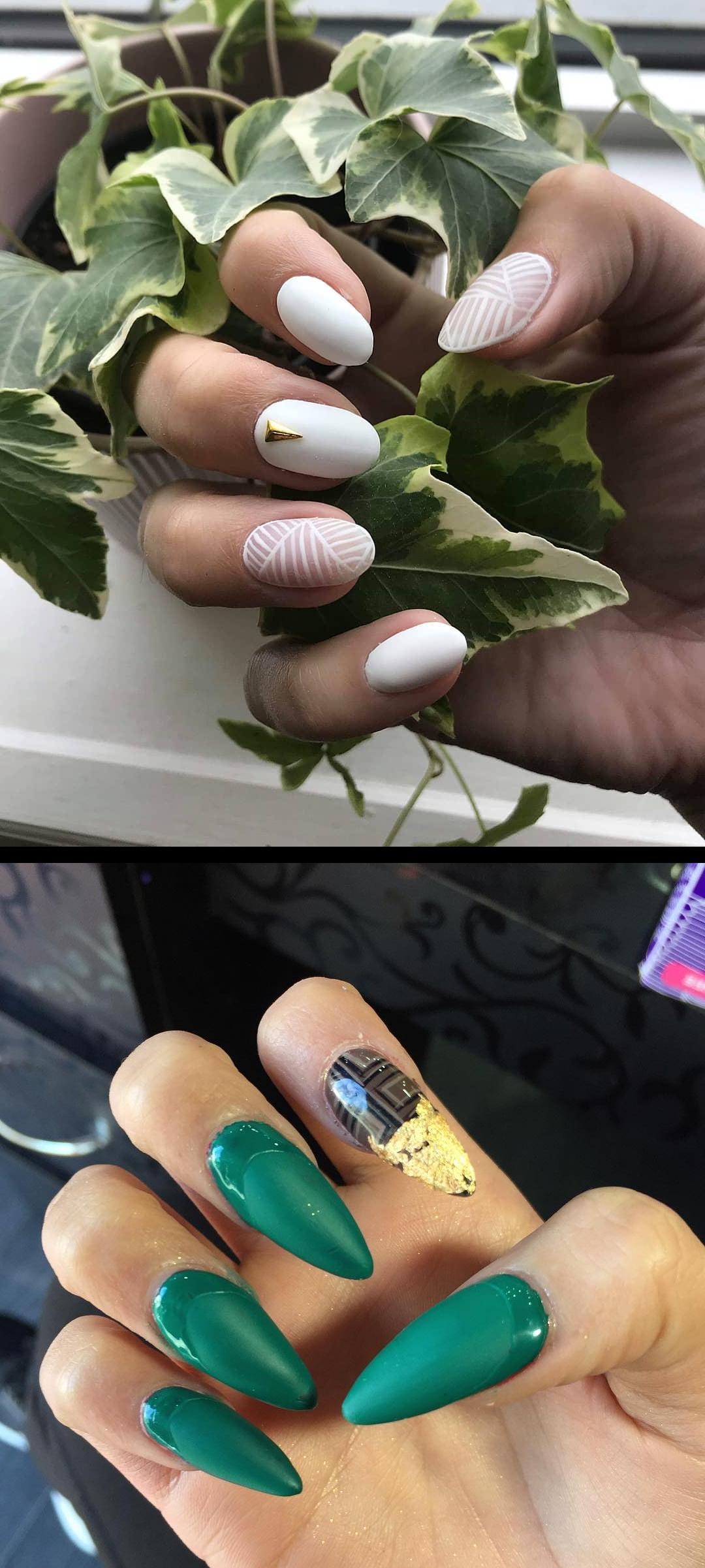 nails and spa,christmas nail art,FRESH Nails for my plant obsessed friend sugarmebb . . . , Whitenails , uglyducklingmatte , uglyducklingnails , uglyducklingcolor , winnipegnails , wpgnails , nailfie , shellacnails , naturalnails , realnails Hoy arme este diseCon una barra de chocolate verde matte y un toque de brillo!! Les gusta? Citas fb latin witch 