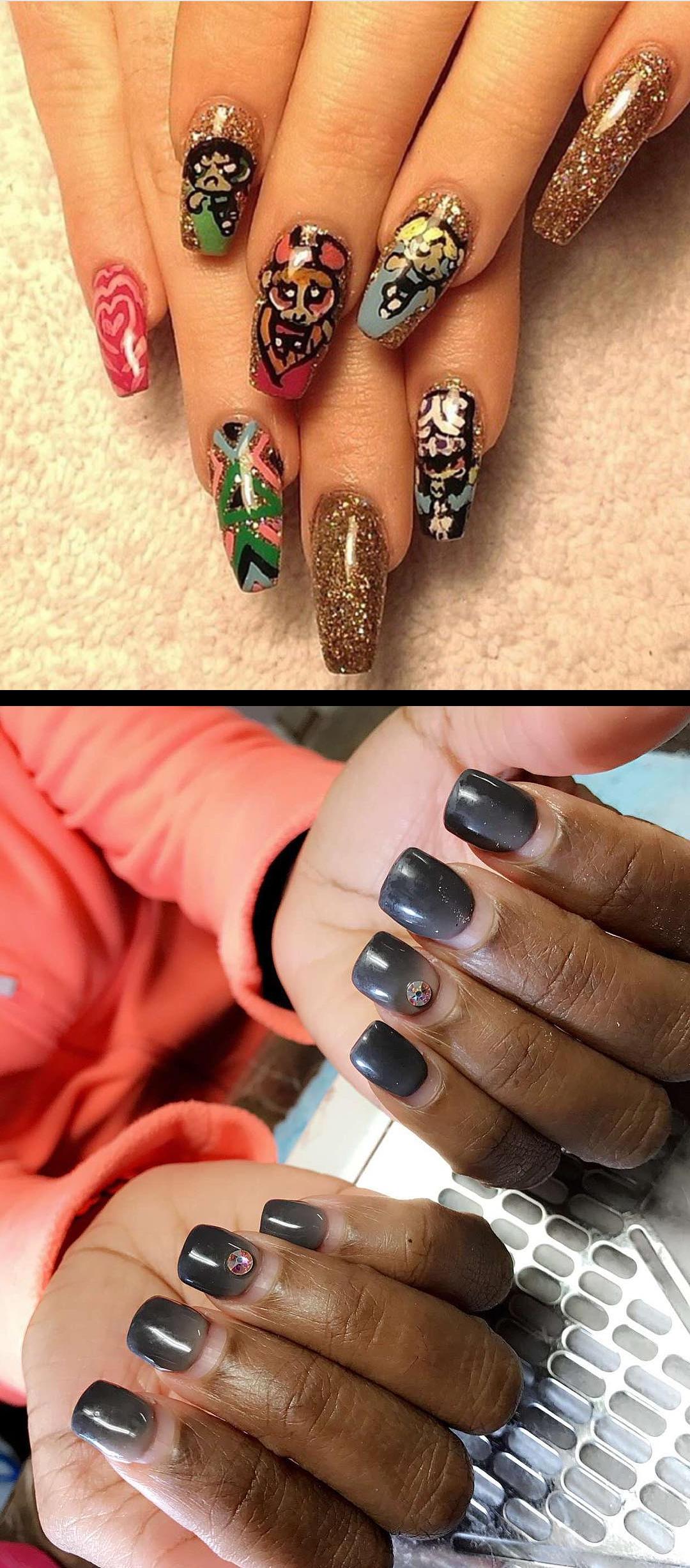 allure nails,sunshine nails,, tbt to that time I did the , powerpuffgirls set my Mojo Jojo is that , kreationsbykiki , motivation , goodmorning , ncnails , Orlando About a month of , kreationsbykiki 