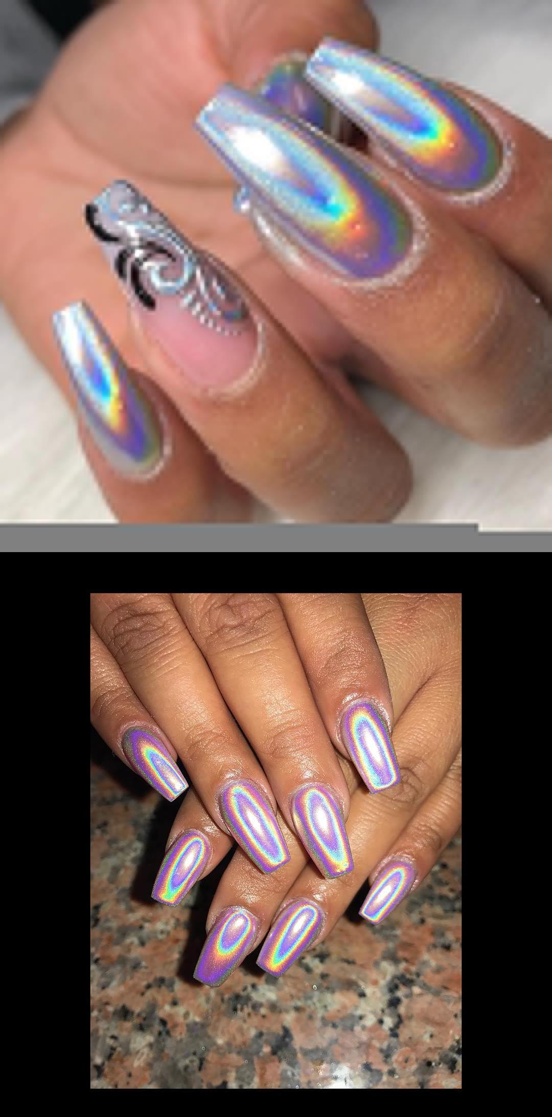 nail time,nail salons near you,, nopolish , allacrylic , kreationsbykiki , nails , ncnails , raleighnails , durhamnails , glitter , glitternails , tumblr , nailsofinstagram , nailsoftheday , nailpro , fashion , nailart , nailtutorial , bgdn , blackgirlsdonails , blacknailtechs , naillife , nailsmagazine , tumblrfeature , dulcenailsprinkles Holographic Powder over Pink Base  