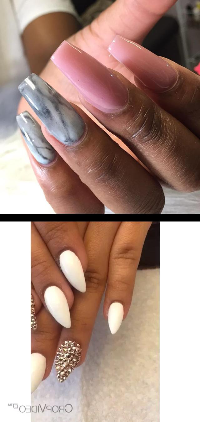 black acrylic nails,ingrown fingernail,Gel White w Rose Gold Rhinestones on Stiletto Nails  Foundation , kreationsbykiki , nopolish , acrylic , marble , custom , ncnails , ncnailtech , nails , nailart 