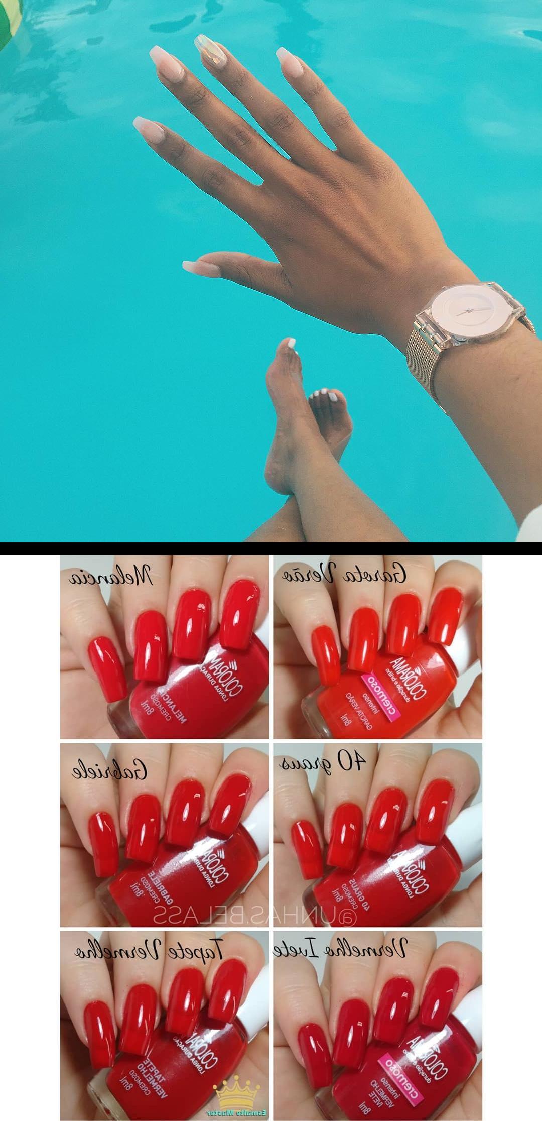 red coffin nails,nail stamping plates,Vacation nails for one of my clients , kreationsbykiki , clientsview , ncnails , notpolish . , instaunhas , instanails , unhas , nails , unha , colorama , ColoramaDaSemana , esmaltes , classicoscolorama 