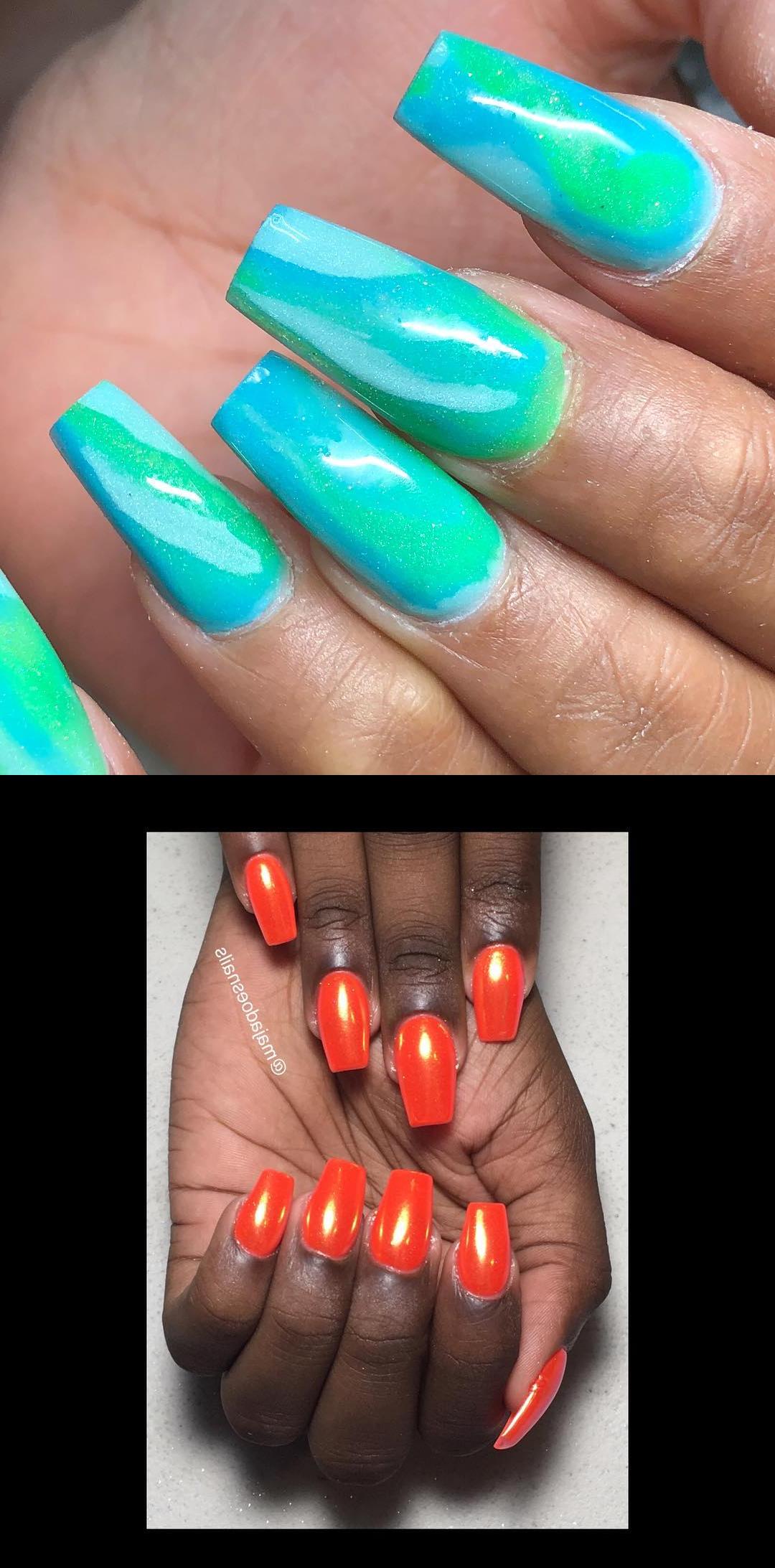 top nails,neon yellow nails,, nopolish , allacrylic , kreationsbykiki , nails , ncnails , raleighnails , durhamnails , glitter , glitternails , tumblr , nailsofinstagram , nailsoftheday , nailpro , fashion , nailart , nailtutorial , bgdn , blackgirlsdonails , blacknailtechs , naillife , nailsmagazine , tumblrfeature Bright Orange with oceannailsupply Aurora Pigment  