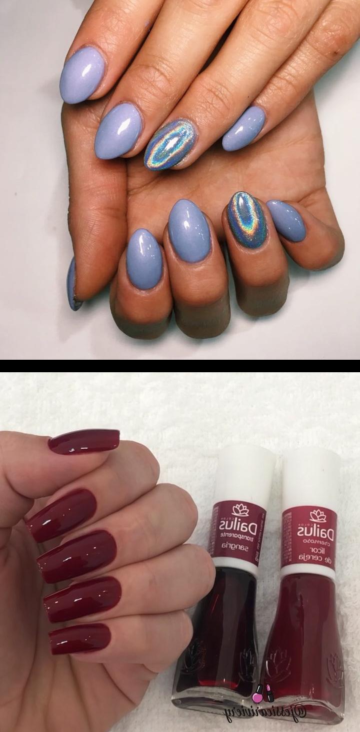 get nails,light pink nails,Bebitis de hoy por mncrps_  Sobre os meus vermelhos preferidos! AMO essa combinada cor , LicordeCereja com a , Sangria da dailus fica uma cor MARAVILHOSA Quem jtestou?!  