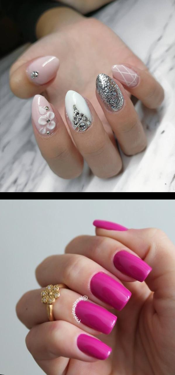 jasmine nails,pink acrylic nails,desse Pink lindo! Cor Sexy da esmaltesdote jaylie_lemire . . . , winnipegnails , winnipeg , wpg , almondnails , pinknails , silvernails , swarovskinails , nailsoftheday , notd 