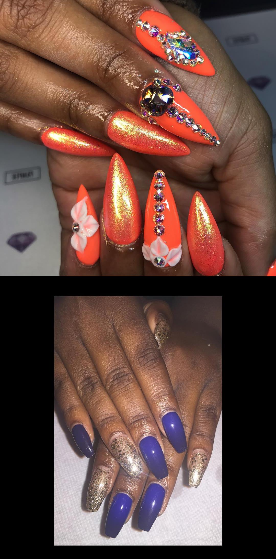 black and gold nails,chanel nail polish,your next nail service pampernailgallery- - Crushby Pamper Artist Hanay (nailsbyhanayr) - your next Full Set, Fill, or Pedi service at pampernailgallery.com Now open in Fremont, California!- , getpamper , pampernailgallery , nails , oaklandnails , sanjosenails , sfnails , bayareanails , glitternails , ombrenails , swarovskinails , fallnails , autumnnails , orangenails , whiteflowers Blue and Gold Mood Coffin Nails