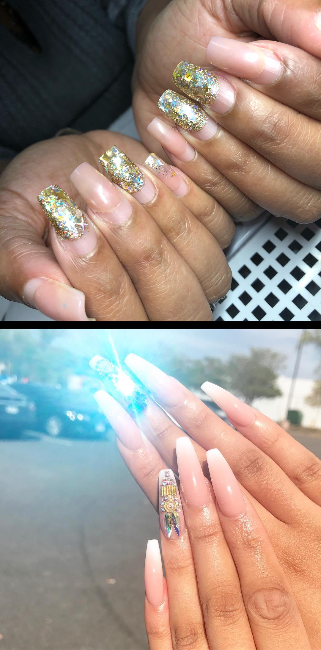 nail buffer,baby pink nails,My mothernails have been on over a month a half! Swipe to see the after! , nopolish , allacrylic , kreationsbykiki , nails , ncnails , raleighnails , durhamnails , glitter , glitternails , tumblr , nailsofinstagram , nailsoftheday , nailpro , fashion , nailart , nailtutorial , bgdn , blackgirlsdonails , blacknailtechs , naillife , nailsmagazine , tumblrfeature No edit no filter, real swarovskicrystals real bling