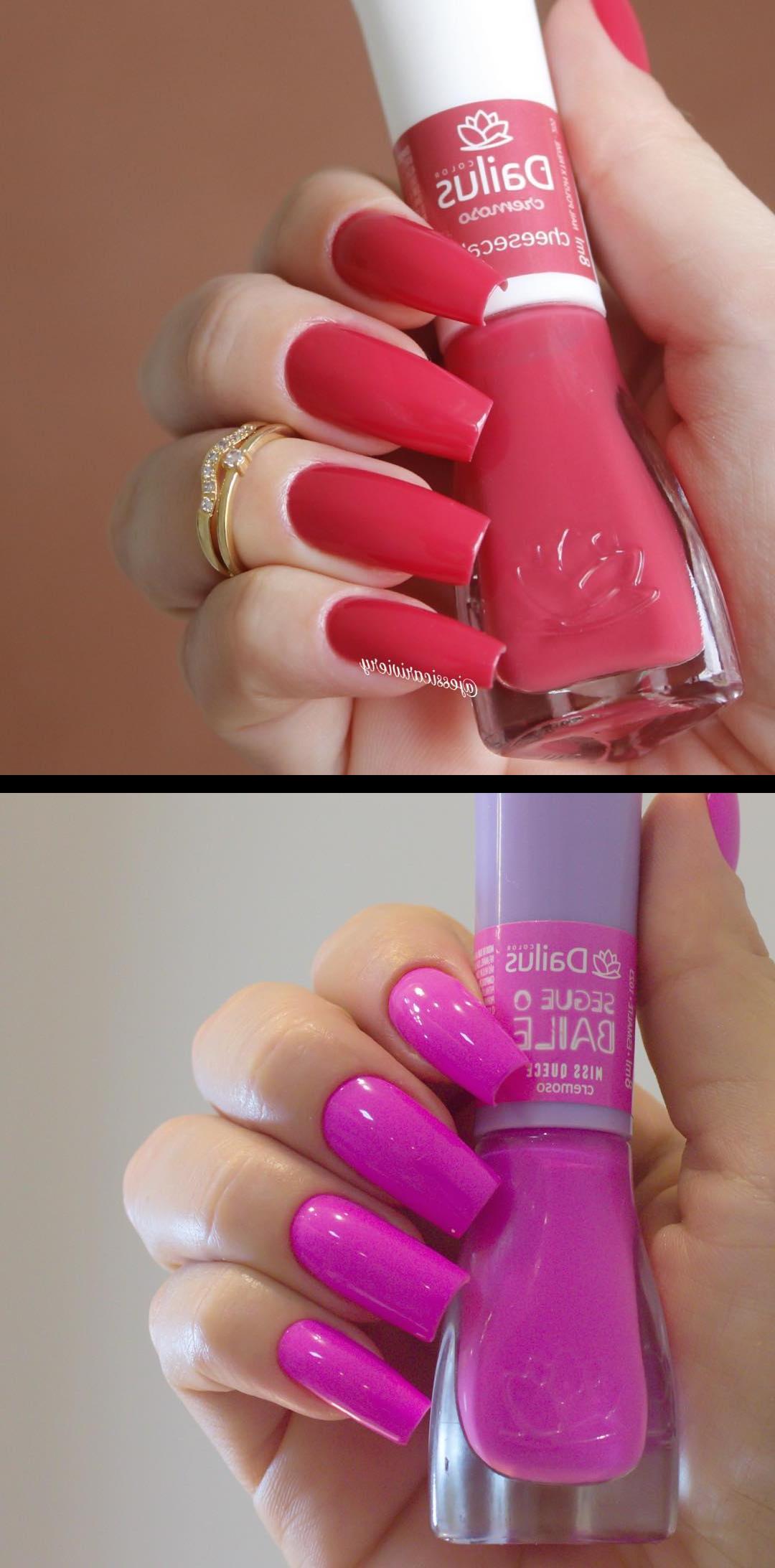 nails and spa,pink nails,Boa noite amores! Cor , cheesecake da dailus  MISS QUECE! Hahaha, melhor que as cores, sos nomes desses esmaltes ColeSegue o Baile da dailus, cor Miss Quece! Esse rosa neon TOP 