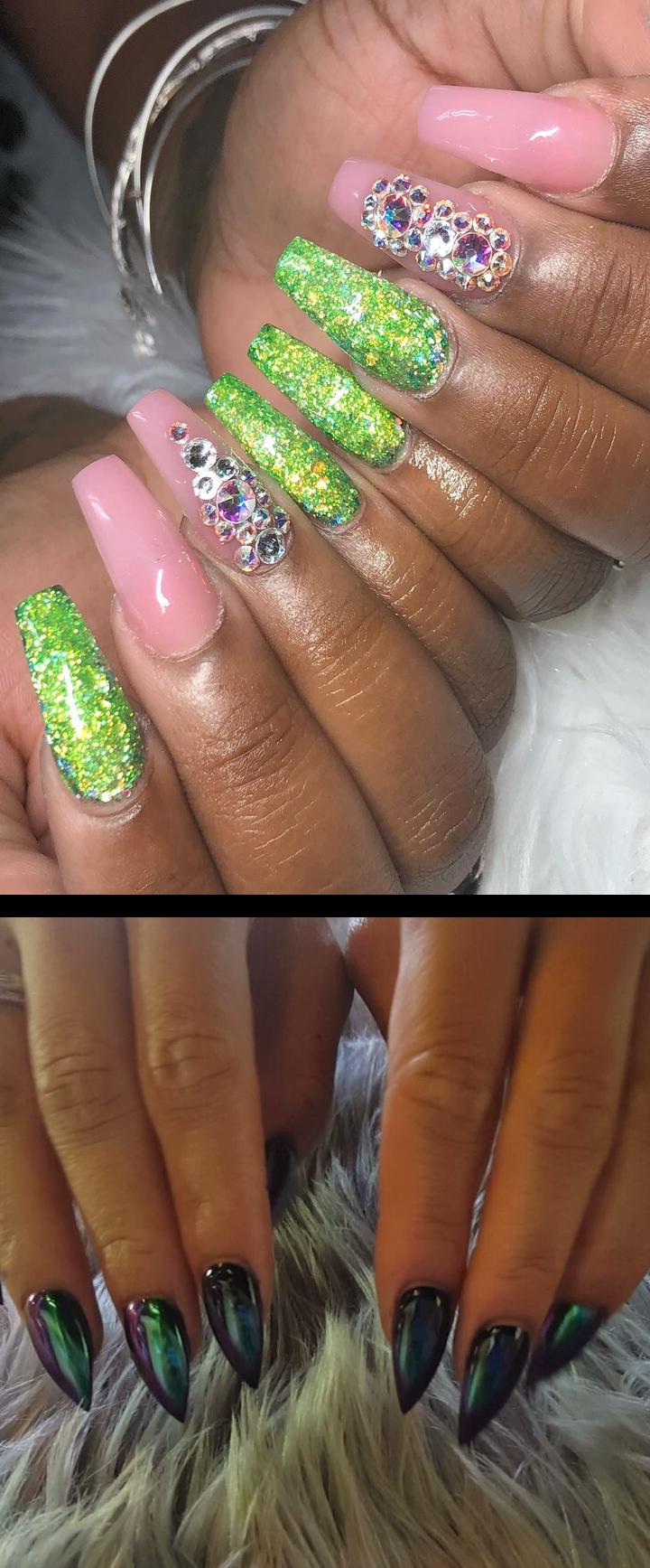 tracy nails,black acrylic nails,Wonderland Chrome pigment Glitter From dulcenailsprinkles Use my code for 15% off your next order over $25!! , nopolish , allacrylic , kreationsbykiki , nails , ncnails , raleighnails , durhamnails , glitter , glitternails , tumblr , nailsofinstagram , nailsoftheday , nailpro , fashion , nailart , nailtutorial , bgdn , blackgirlsdonails , blacknailtechs , naillife , nailsmagazine , tumblrfeature