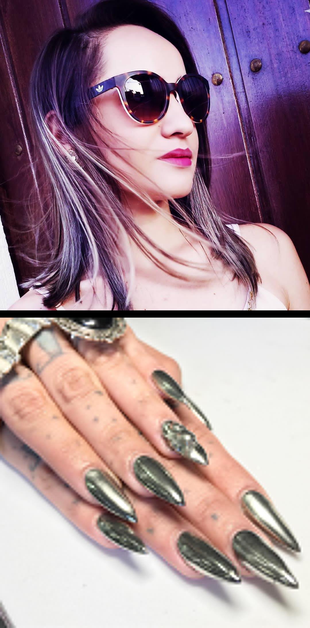 unicorn nails,black toenail,Boa tarde *--* Nsei se amei mais meu , NewHair ou este MARA da adidasoriginals by italiaindependentofficial Estou viciada em , sunglasses Bom domingo a todos!  Today chrome nails,con una ari3D  