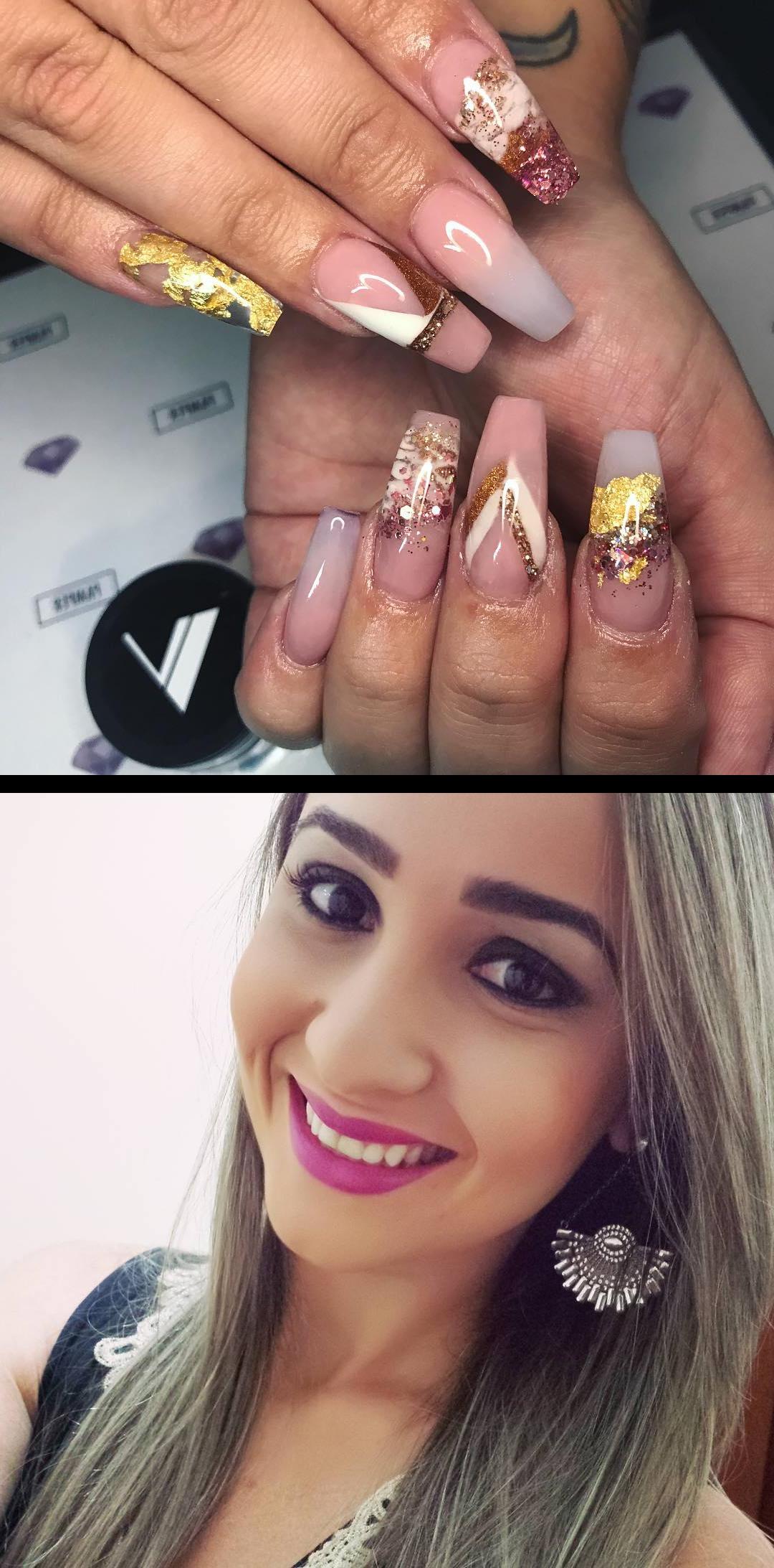 white acrylic nails,long nails,your next nail service pampernailgallery- - Gold Patterns