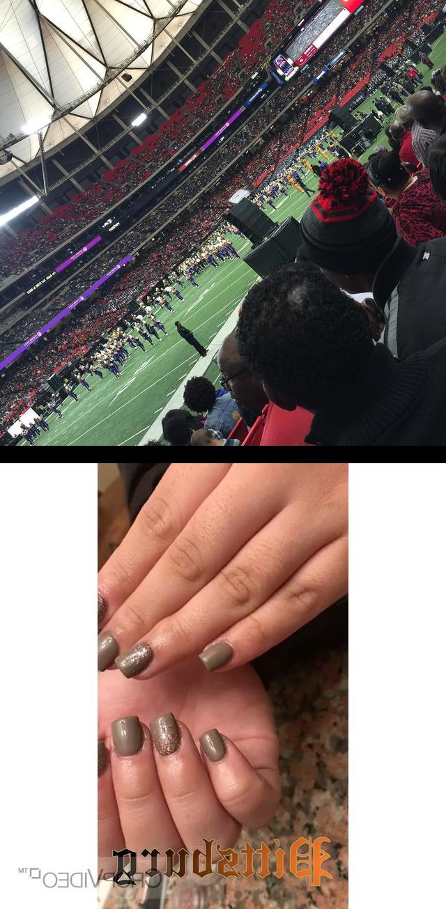 holiday nails,rockstar nails,Short lil Brown Nails w Red/Fall Glitter Accent  My view, hbob , tagboard , alcorn 