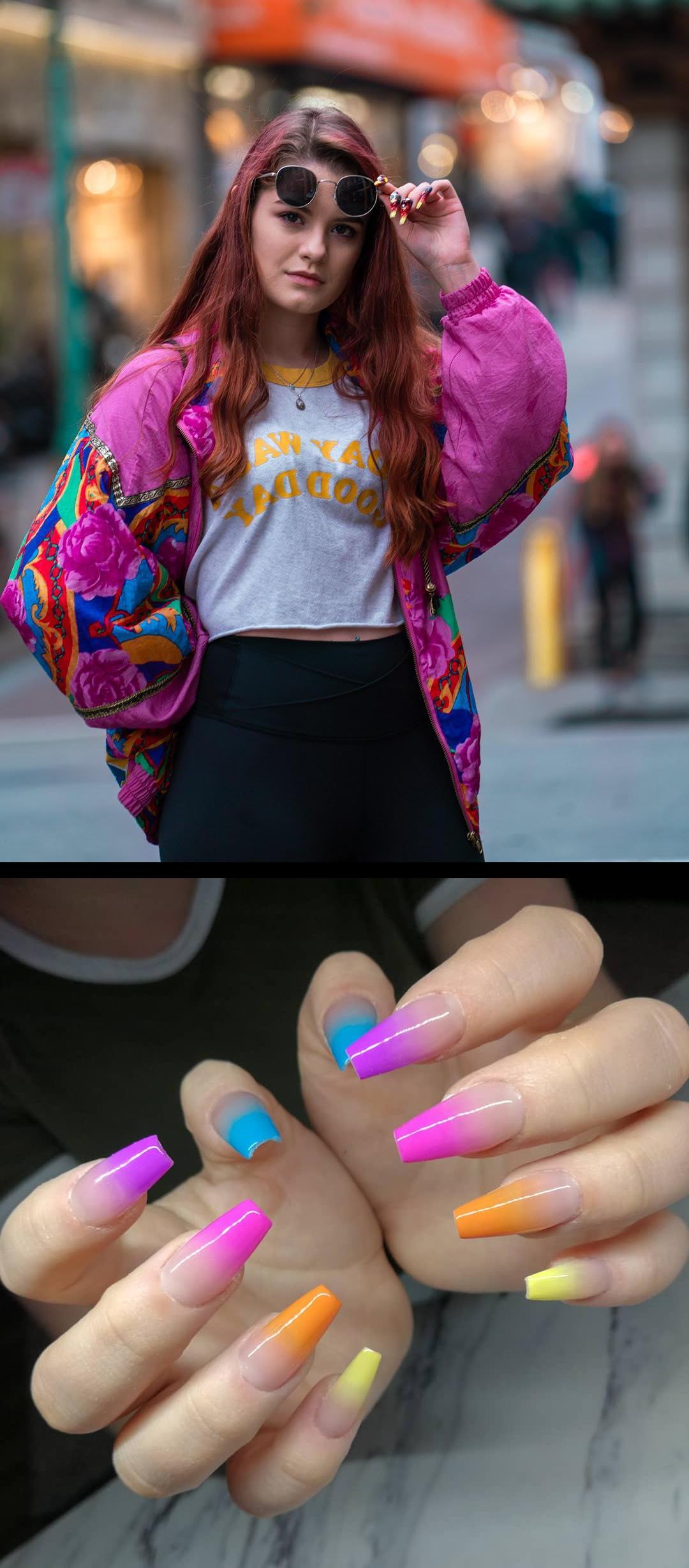 ombre coffin nails,royal nails,Early Happy 20th Birthday to myself A big thank you to blamecalloway for working with me and teaching me how to pose and reminding me to relax my face lmao. Hean amazing photographer, donforget to follow blamecalloway . . My Inferno Nails look bomb af in these. I 10/10 recommend the big, 3D Swarovski Clusters . . , nails , oaklandnails , sanjosenails , sfnails , bayareanails , bayareanailtech , sculptednails , nailforms , acrylicnails , nails , nailsonpoint , nailporn , nailpro , photography , bayareaphotographer , laphotographer , losangelesphotographer , californiaphotographer  RAINBOW OMBRfor alyssa.blairee . . . , uglyducklingnails , uglyducklingcolor , rainbownails , colorfulnails , coffinnails , ombrenails , winnipegnails , winnipeg , winnipegpride , pridewinnipeg , nailsoftheday , nailsonfleek 