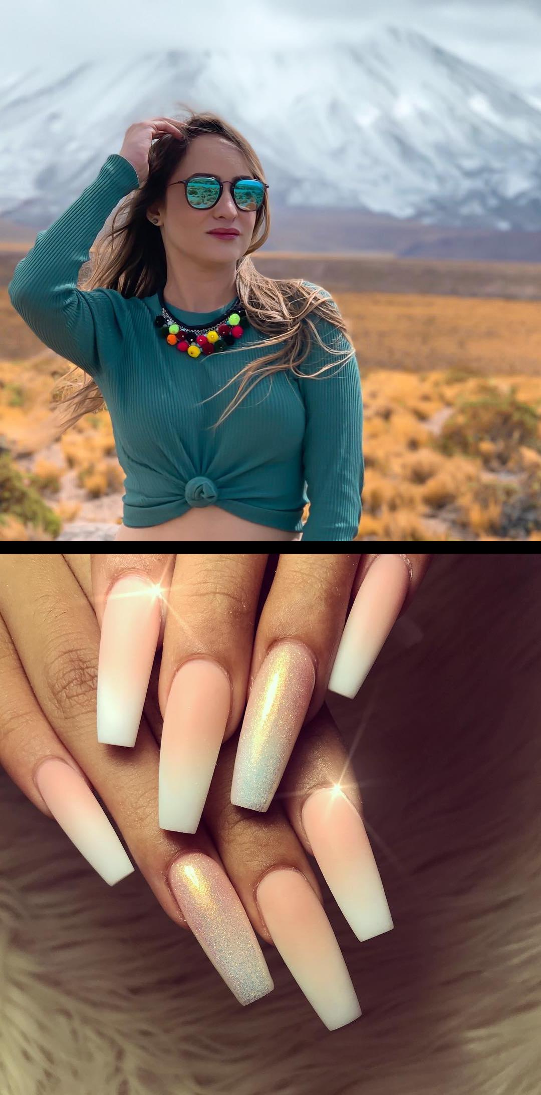 black and gold nails,yellow nails,A cara nesconde o frio que eu estava sentindo hahaha , Atacama , TripDailus  Matte ombrwith fairy dust 