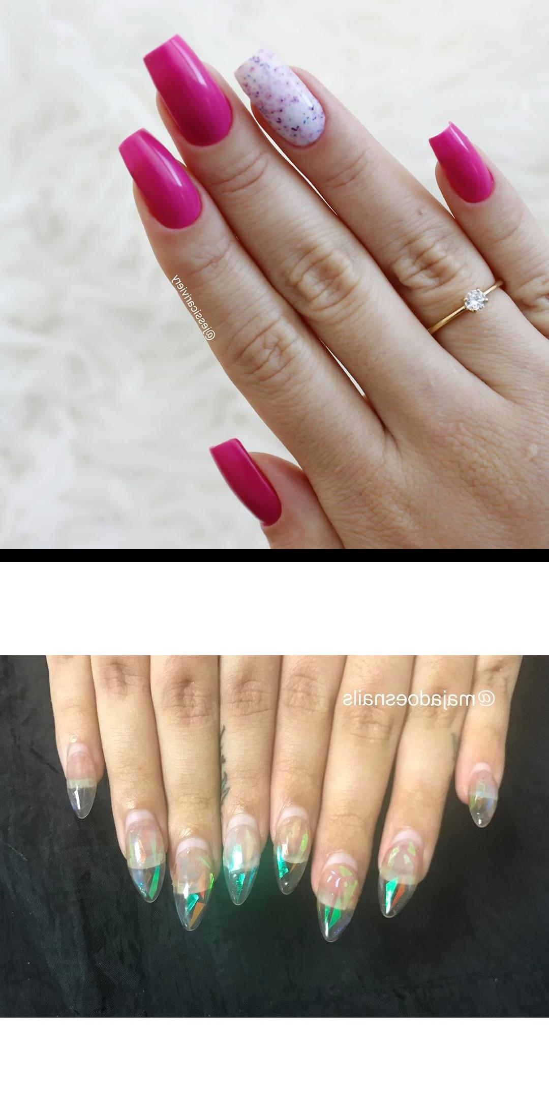 almond acrylic nails,ballerina nails,Bom dia com pellinda da lojaperola Esmalte , BabadeUnicornio da dailuscolor  Beijos  December 14th - January 12th Nail Growth  