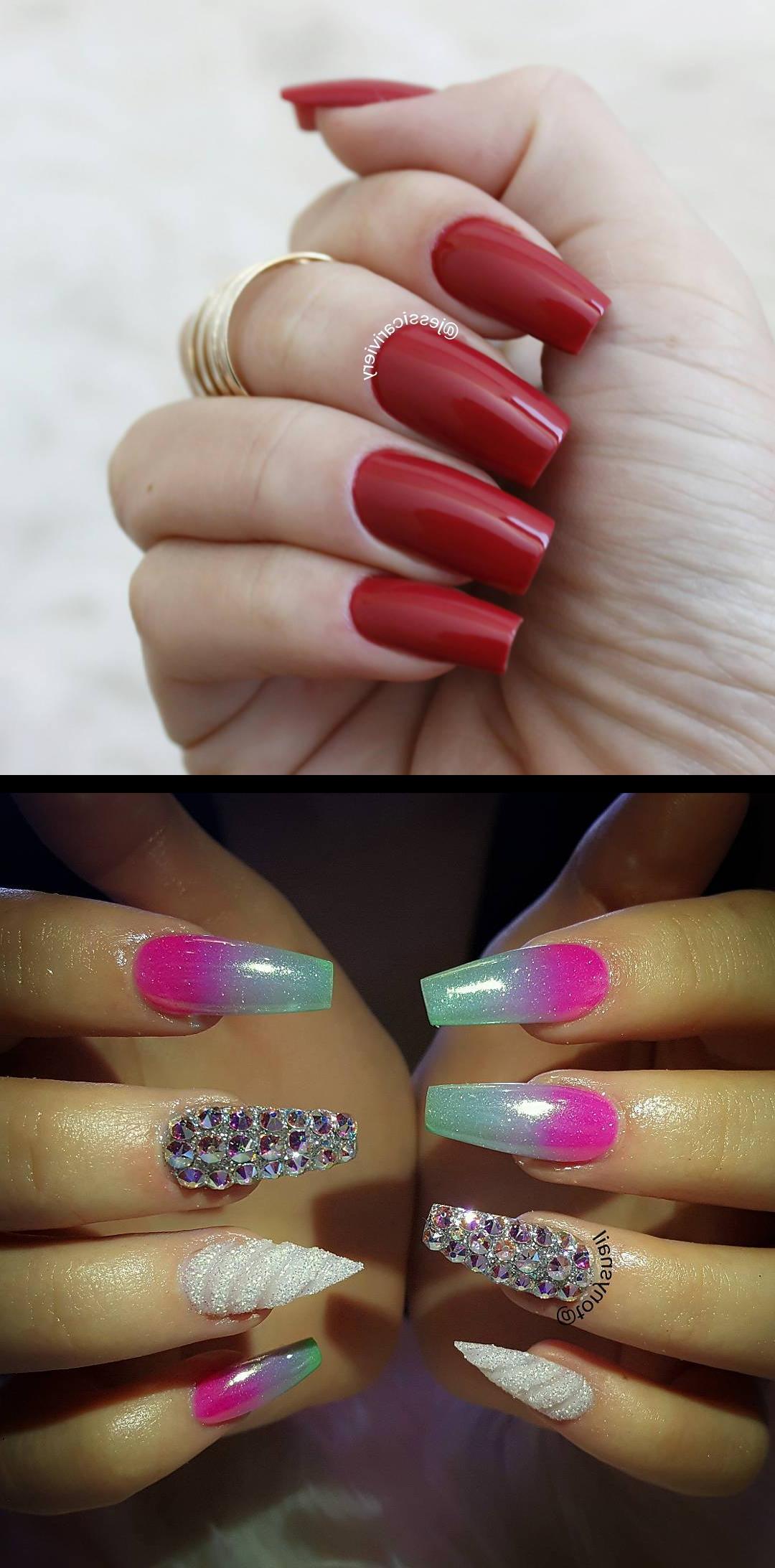 nail technician,short coffin nails,Tem uns vermelhos que encantam Cor , Doda bellabrazilesmaltes  Beijos  Unicorn nail design , allpowder design by tonysnail  