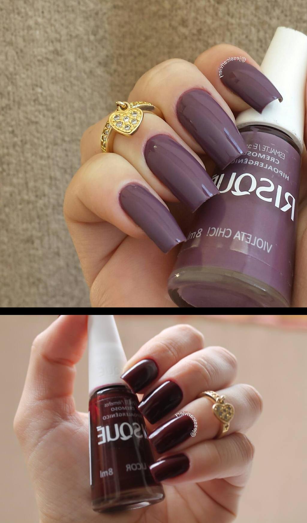 ombre acrylic nails,rose gold nails,Boa tarde!! Esmalte apaixonante! Cor , Licor da risqueoficial  Boa noite! *--* Roxinho lindo da risqueoficial Cor , VioletaChic  