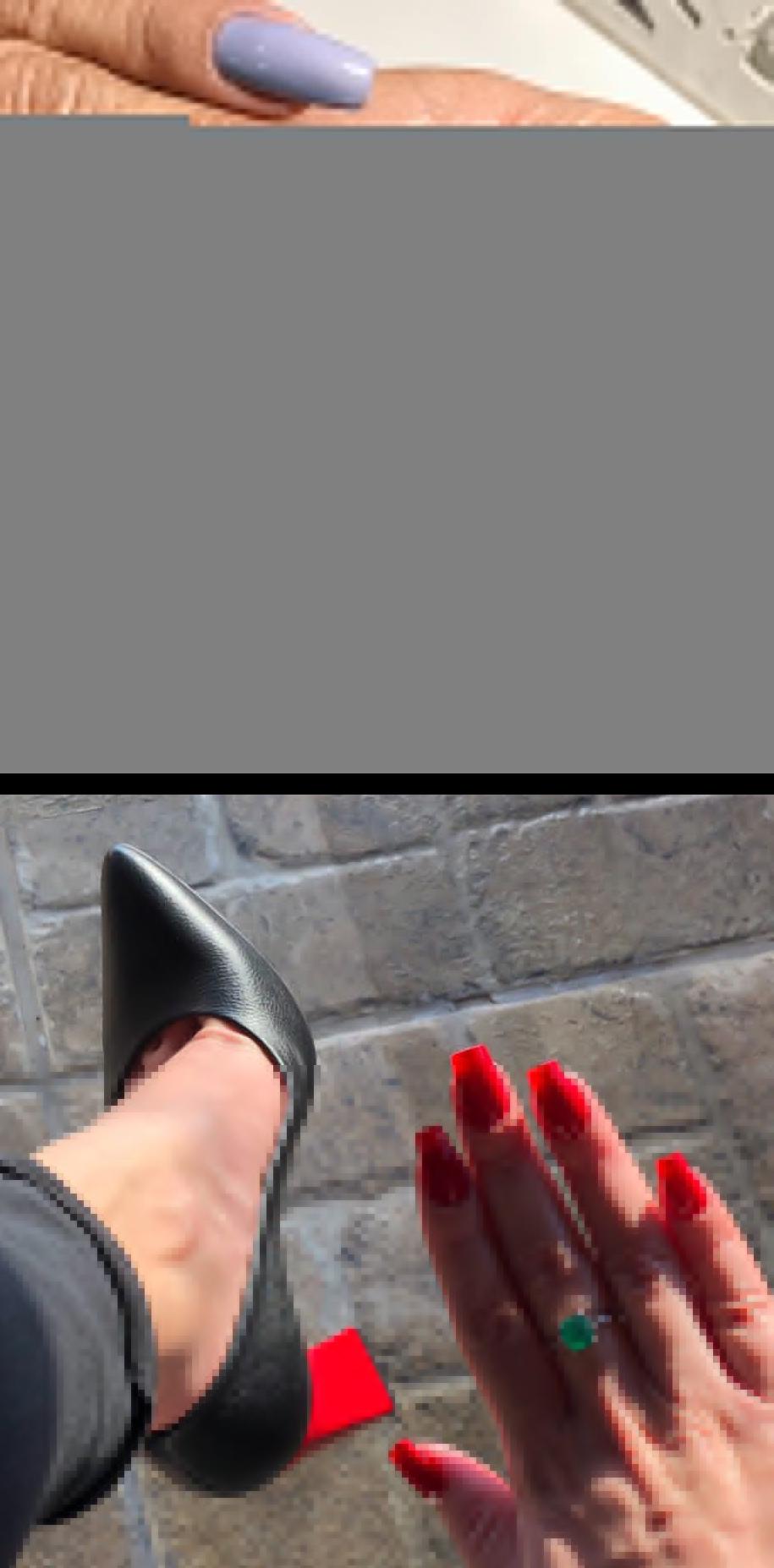 natural acrylic nails,stick on nails,Porque vermelho PODER Scarpin maravilhoso da amosapato e esmalte cor decidida da esuaesmaltes  Retoque de hoy en estos hermosos tonos lilas para las lluvias  