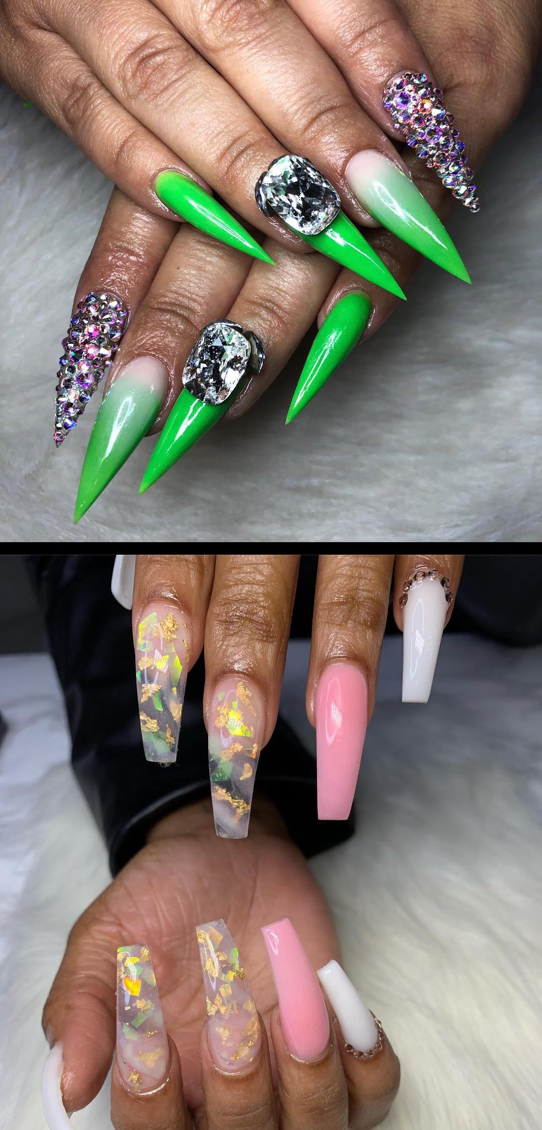 envy nails,nail extension,Sculpted Stiletto Nails | Ombre and Rhinestones. . . your next Full Set, Fill, or Pedi service at pampernailgallery.com Now open in Fremont, California!. Click nowselect a service, and tap my name to book an appointment with me. DM me  if you have any questions . . Tags: , getpamper , pampernailgallery , nails , oaklandnails , sanjosenails , sfnails , bayareanails , bayareanailtech , sculptednails , nailforms , acrylicnails , jellynails , clearnails , nails , nailsonpoint , holonails , nailporn , swarovskinails , stilettonails , stilletonails , greennails , longnails , nudenails , cutenails , nailart , naildesigns  