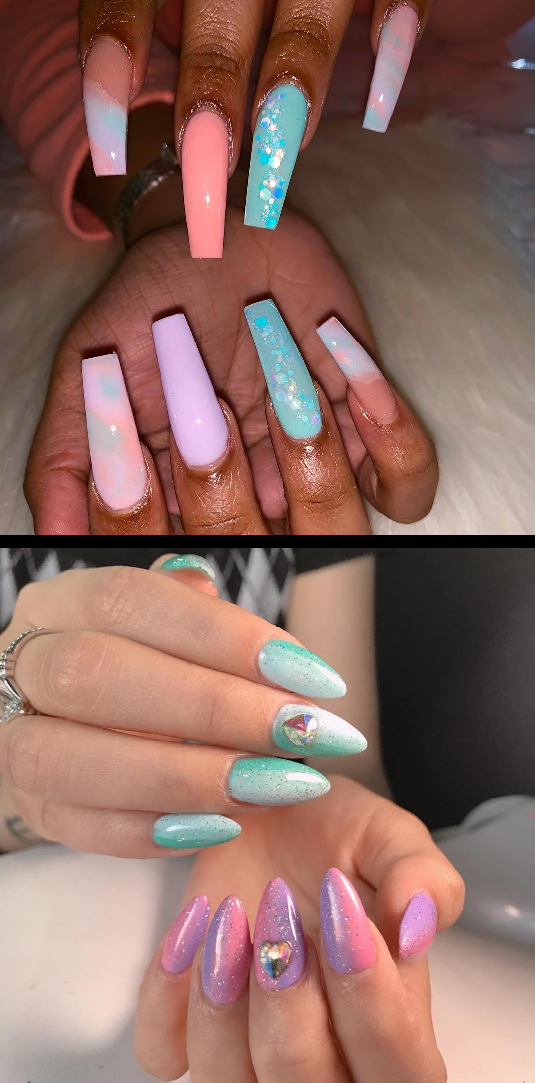 sunshine nails,zanaquick,Using valentinobeautypure pastel collectionDegradado kawaii para mi bbto nemixtl  