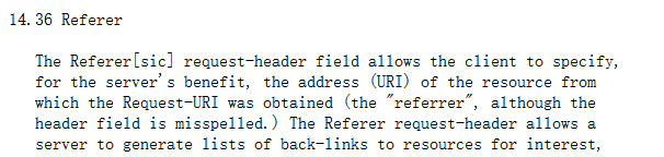 HTTP/1.1协议中定义的Referer