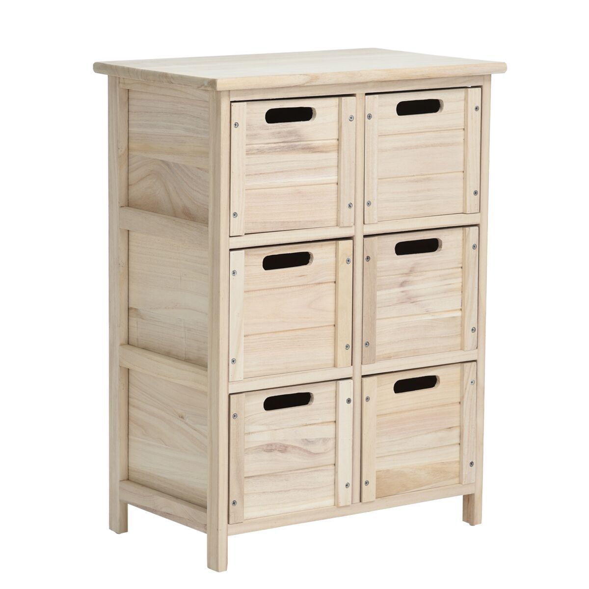 Homy Casa Commode de Chambre Armoire de Rangement 6 Tiroirs Bois