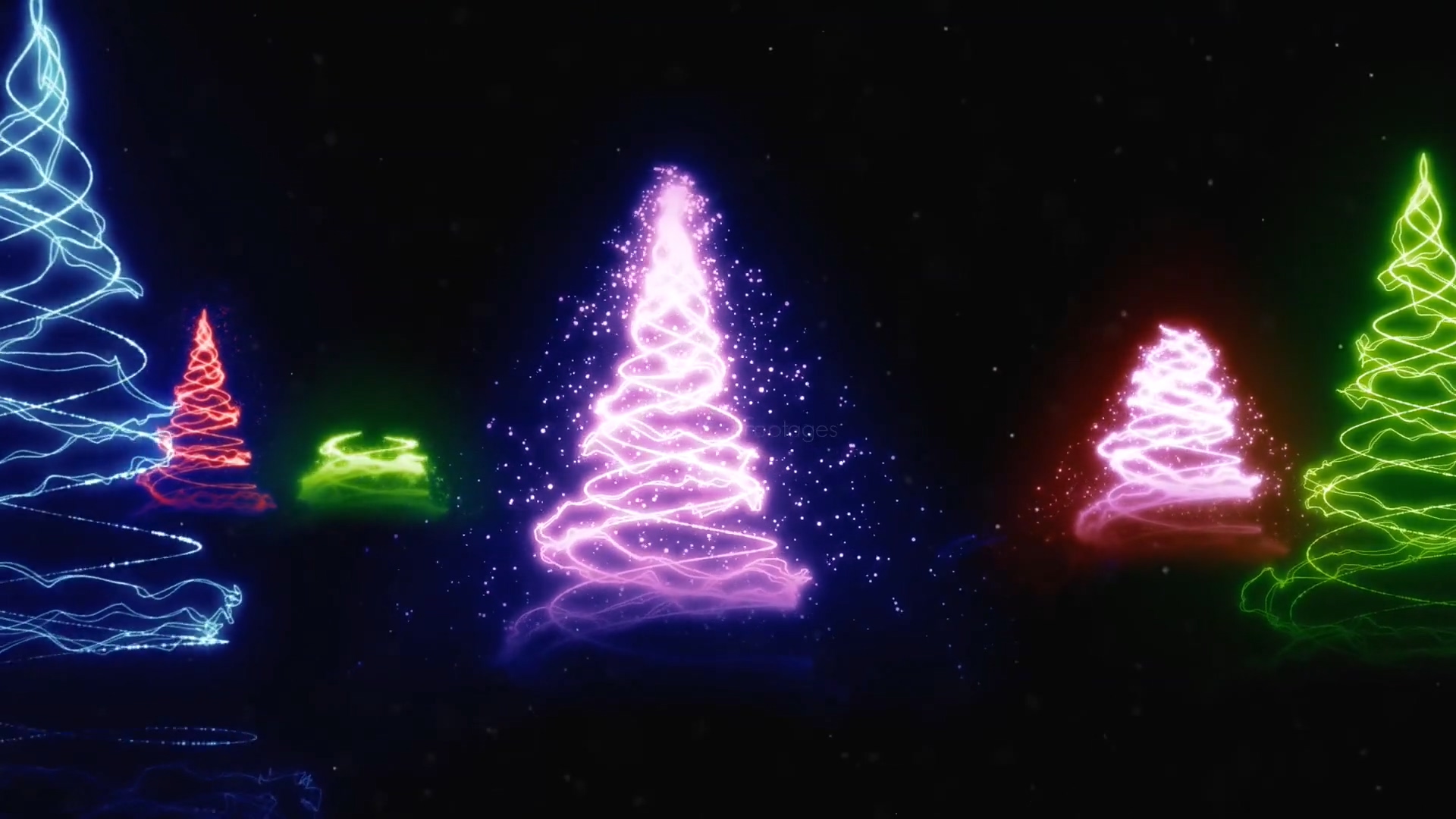 炫酷闪光粒子圣诞树视频素材[5款]